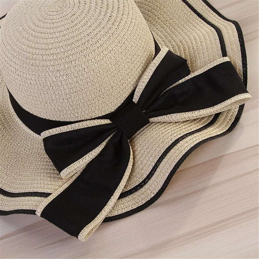 Elegant Straw Sun Hat Stylish Wide Brim Lightweight Breathable Trendy Beach Accessory Vacation