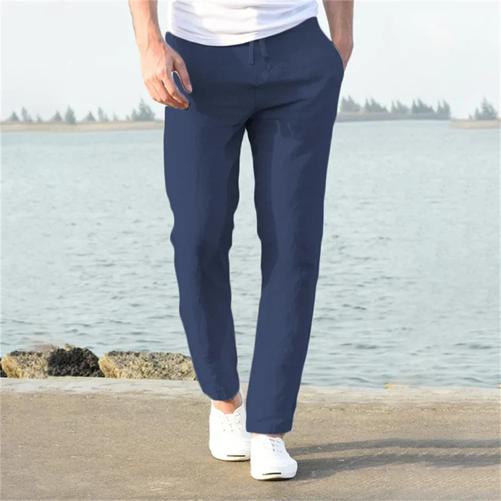 Men's Pants Male Breathable Solid Trousers Fitness Streetwear