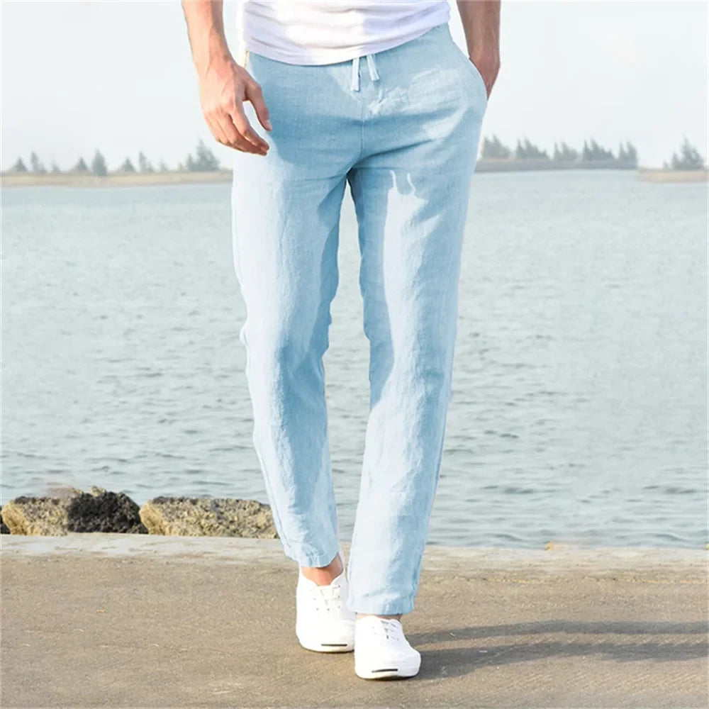 Men's Pants Male Breathable Solid Trousers Fitness Streetwear